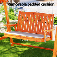 Thumbnail for Gardeon Swing Chair Wooden Garden Bench Canopy 2 Seater Outdoor Furniture