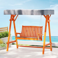 Thumbnail for Gardeon Swing Chair Wooden Garden Bench Canopy 2 Seater Outdoor Furniture