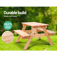 Thumbnail for Keezi Kids Outdoor Table and Chairs Picnic Bench Set Children Wooden