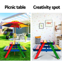 Thumbnail for Keezi Kids Wooden Picnic Table Set with Umbrella