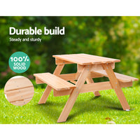 Thumbnail for Keezi Kids Wooden Picnic Table Set with Umbrella