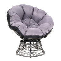 Thumbnail for Gardeon Outdoor Chairs Outdoor Furniture Papasan Chair Wicker Patio Garden Grey