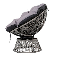 Thumbnail for Gardeon Outdoor Chairs Outdoor Furniture Papasan Chair Wicker Patio Garden Grey