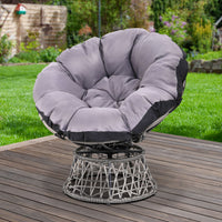 Thumbnail for Gardeon Outdoor Chairs Outdoor Furniture Papasan Chair Wicker Patio Garden Grey