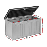 Thumbnail for Gardeon Outdoor Storage Box 190L Container Lockable Garden Bench Tool Shed Black