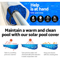 Thumbnail for Aquabuddy Pool Cover 500 Micron 10x4m Swimming Pool Solar Blanket Blue Silver 5.5m Roller