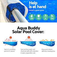 Thumbnail for Aquabuddy Pool Cover 500 Micron 10x4m Silver Swimming Pool Solar Blanket 5.5m Blue Roller