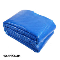 Thumbnail for Aquabuddy Pool Cover 500 Micron 10.5x4.2m Silver Swimming Pool Solar Blanket 5.5m Blue Roller