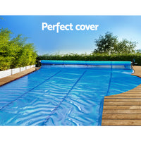 Thumbnail for Aquabuddy Pool Cover 6.5x3m 400 Micron Silver Swimming Pool Solar Blanket 5.5m Roller