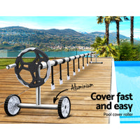 Thumbnail for Aquabuddy Pool Cover 6.5x3m 400 Micron Silver Swimming Pool Solar Blanket 5.5m Roller