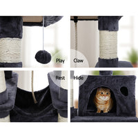 Thumbnail for i.Pet Cat Tree 145cm Tower Scratching Post Scratcher Wood Condo House Large Bed