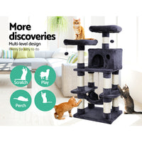 Thumbnail for i.Pet Cat Tree 145cm Tower Scratching Post Scratcher Wood Condo House Large Bed