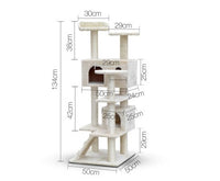 Thumbnail for 134cm Multi Level Cat Post in Beige-1