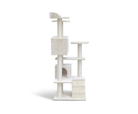 134cm Multi Level Cat Post in Beige-2