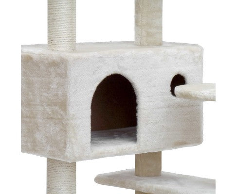 134cm Multi Level Cat Post in Beige-5