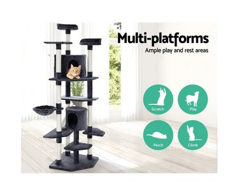 Pet Cat Tree Tower Condo House 203cm-1