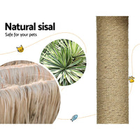 Thumbnail for 138cm Modern Rattan Cat Tower Scratching Post Condo-3