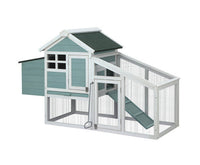 Thumbnail for Modern Wooden Outdoor Rabbit Run Enclosure in Mint-0