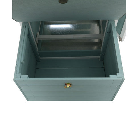 Modern Wooden Outdoor Rabbit Run Enclosure in Mint-4