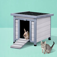 Thumbnail for i.Pet Rabbit Hutch Outdoor Cat House Wooden Shelter Condo Small Enclosure Indoor