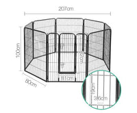Thumbnail for Pet 8 Panel Portable Pet Playpen Crate Enclosure 100cm-1
