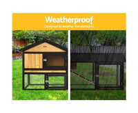 Thumbnail for Large Waterproof Wooden Pet Rabbit Chicken Hutch Coop with Metal Run-2