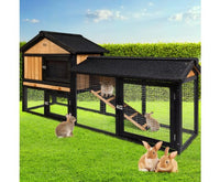 Thumbnail for Large Waterproof Wooden Pet Rabbit Chicken Hutch Coop with Metal Run-6