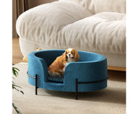 Thumbnail for Smooth Velvet Elevated Pet Bed Sofa - Blue-4