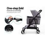 Thumbnail for Pet Stroller & Carrier Foldable Pram 3 in 1 - Black-3