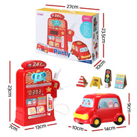 Thumbnail for Keezi Kids Gas Petrol Station Pumper Pretend Play Toys Car Music Card Playset