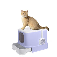 Thumbnail for Fully Enclosed Kitty Toilet Basin in Purple-1