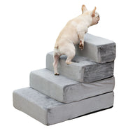 Thumbnail for Portable 4 Step Dog Ramp - Grey-1