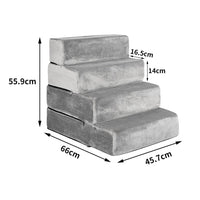 Thumbnail for Portable 4 Step Dog Ramp - Grey-2