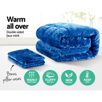 Thumbnail for Giselle Bedding Faux Mink Quilt Blue King