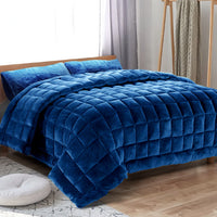 Thumbnail for Giselle Bedding Faux Mink Quilt Blue King