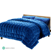 Thumbnail for Giselle Bedding Faux Mink Quilt Blue Super King