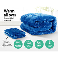 Thumbnail for Giselle Bedding Faux Mink Quilt Blue Super King