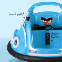 Thumbnail for Kids Ride On Car Bumper Electric Toys Cars Light Remote Angry Birds Sticker Blue