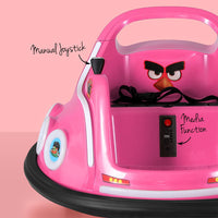 Thumbnail for Kids Ride On Car Bumper Electric Toys Cars Light Remote Angry Birds Sticker Pink