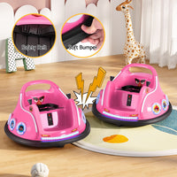 Thumbnail for Kids Ride On Car Bumper Electric Toys Cars Light Remote Angry Birds Sticker Pink