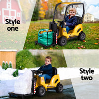 Thumbnail for Rigo Kids Electric Ride On Car Forklift Loader Toys Cars Horn Remote 12V Yellow