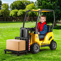 Thumbnail for Rigo Kids Electric Ride On Car Forklift Loader Toys Cars Horn Remote 12V Yellow