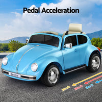 Thumbnail for Kids Ride On Car Licensed Volkswagen Beetle Electric Toys Horn Remote 6V Blue