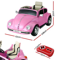 Thumbnail for Kids Ride On Car Licensed Volkswagen Beetle Electric Toys Horn Remote 6V Pink