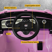 Thumbnail for Kids Ride On Car Licensed Volkswagen Beetle Electric Toys Horn Remote 6V Pink