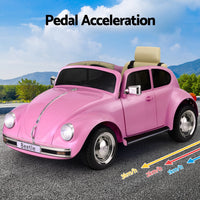 Thumbnail for Kids Ride On Car Licensed Volkswagen Beetle Electric Toys Horn Remote 6V Pink