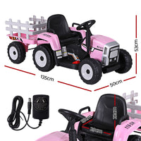 Thumbnail for Rigo Kids Electric Ride On Car Tractor Toy Cars 12V Pink