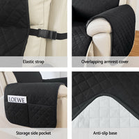 Thumbnail for Artiss Recliner Chair Cover 100% Water Resistant Black