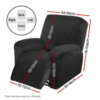 Thumbnail for Artiss Recliner Chair Covers 1 Seater Velvet Black