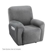 Thumbnail for Artiss Recliner Chair Covers 1 Seater Velvet Grey